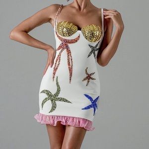 Starfish sequin mini dress